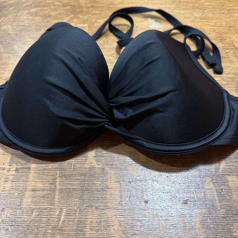 Aerie perkier push-up sz 34D Black Halter Bikini Top
